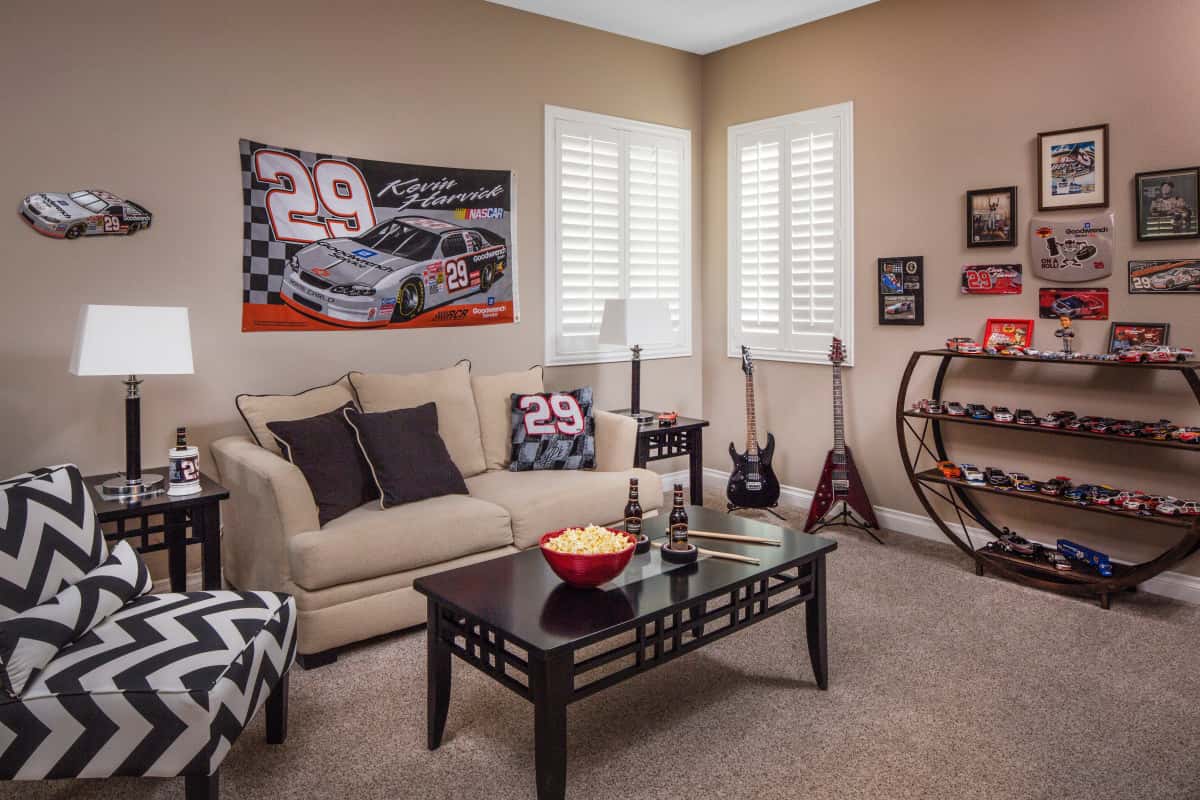 San Antonio man cave with shutters